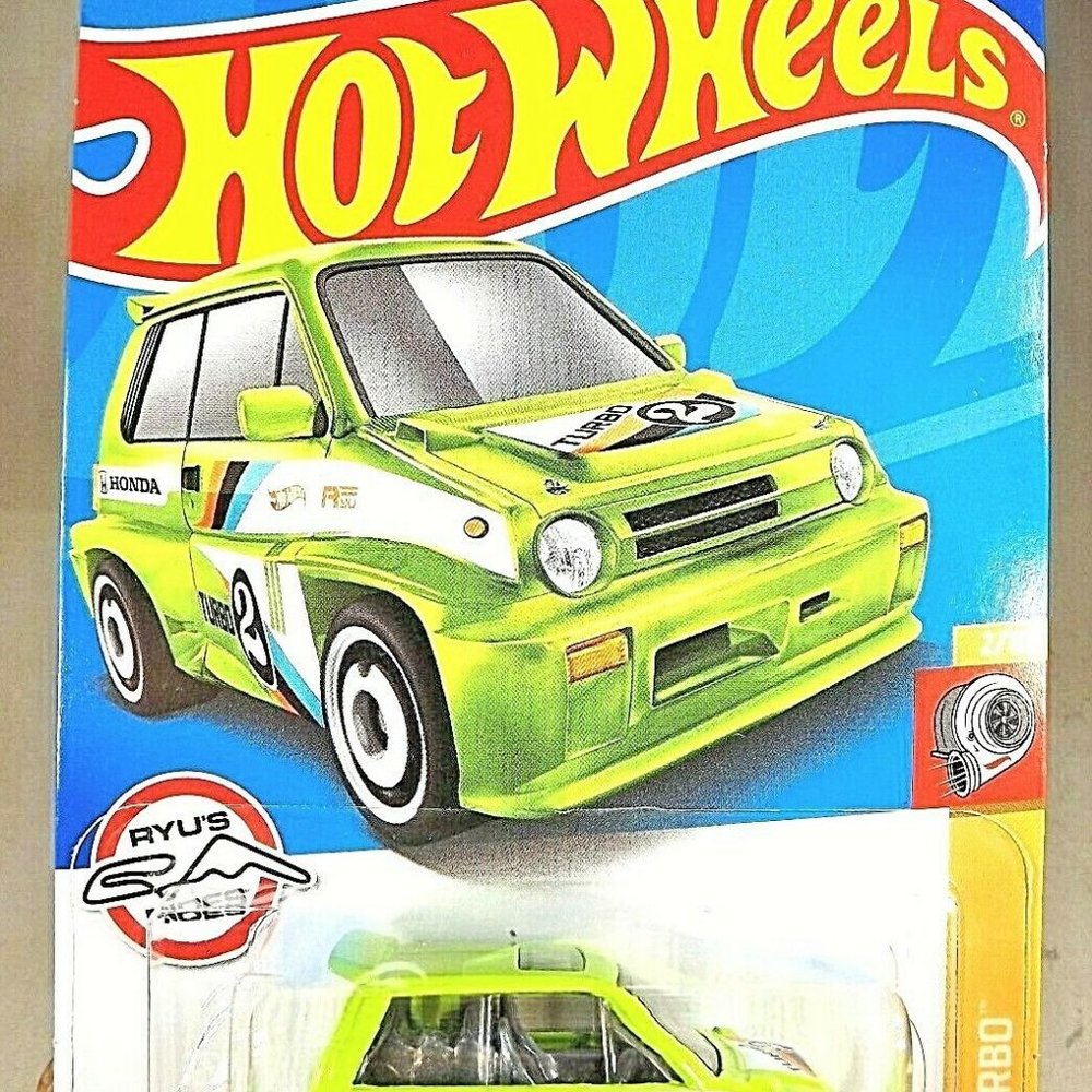 2022 Hot Wheels #13 HW Turbo 2/10 '85 HONDA CITY TURBO II Neon Lime w/WhiteAD Sp
